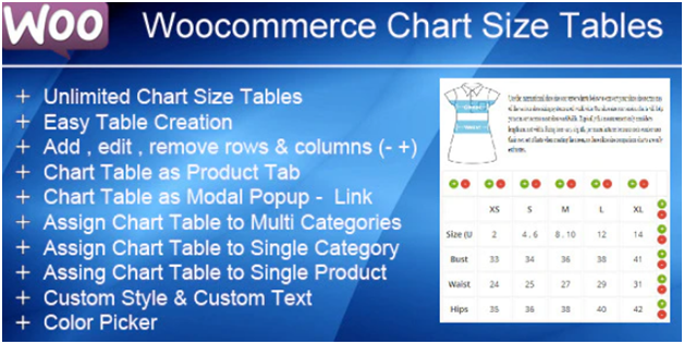 Plugin 4 - WooCommerce Product Size Chart Plugin - one of Top 15 WooCommerce size guide plugins