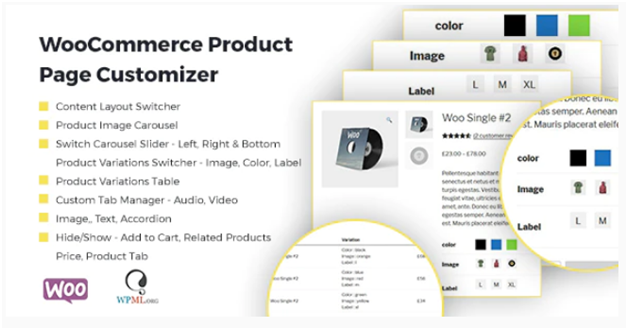 Plugin 10 - WooCommerce Product Page Customizer - one of Top 15 WooCommerce size guide plugins